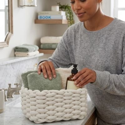 Panier de rangement salle de bain 